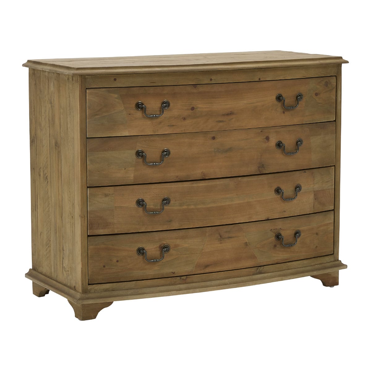 Pine 4 Drawer Bowfront with Natural Wax Seal