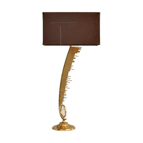 Ahab Table Lamp with Leather Shade