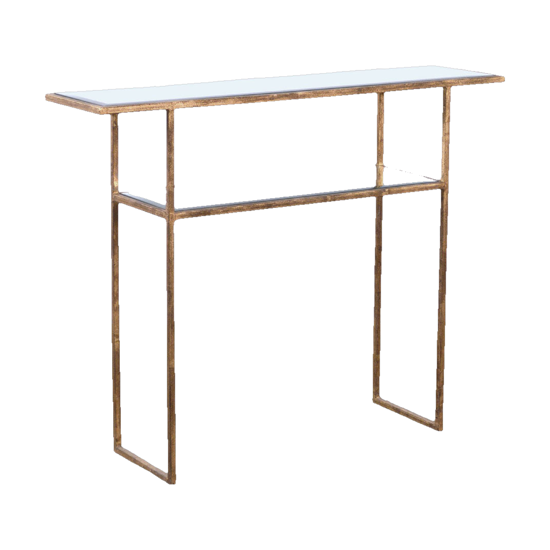 Ambert Console Antique Mirror Gold Frame