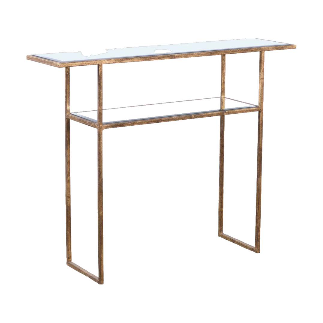 Ambert Console Antique Mirror Gold Frame