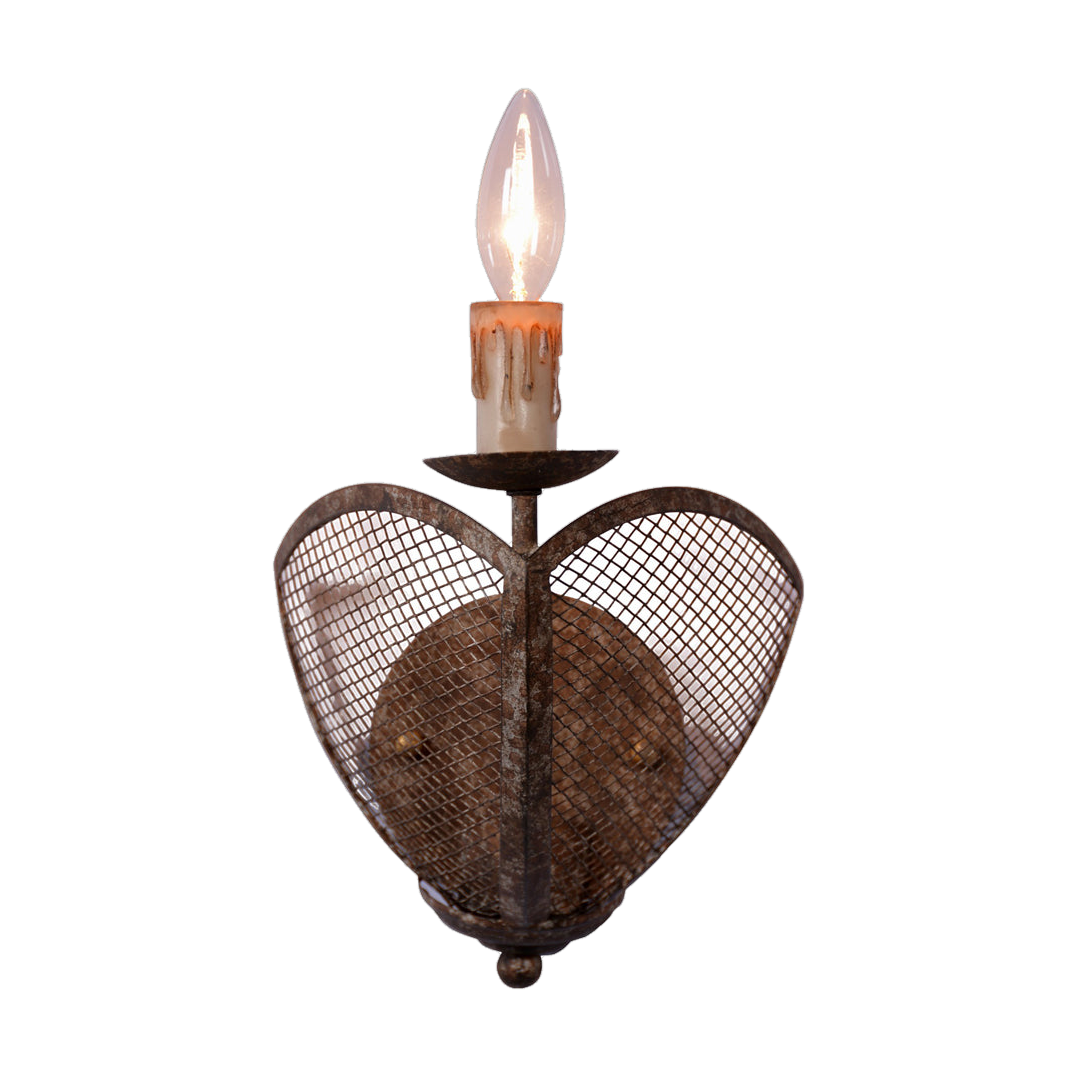Arez Single Wall Sconce in Antique Rust