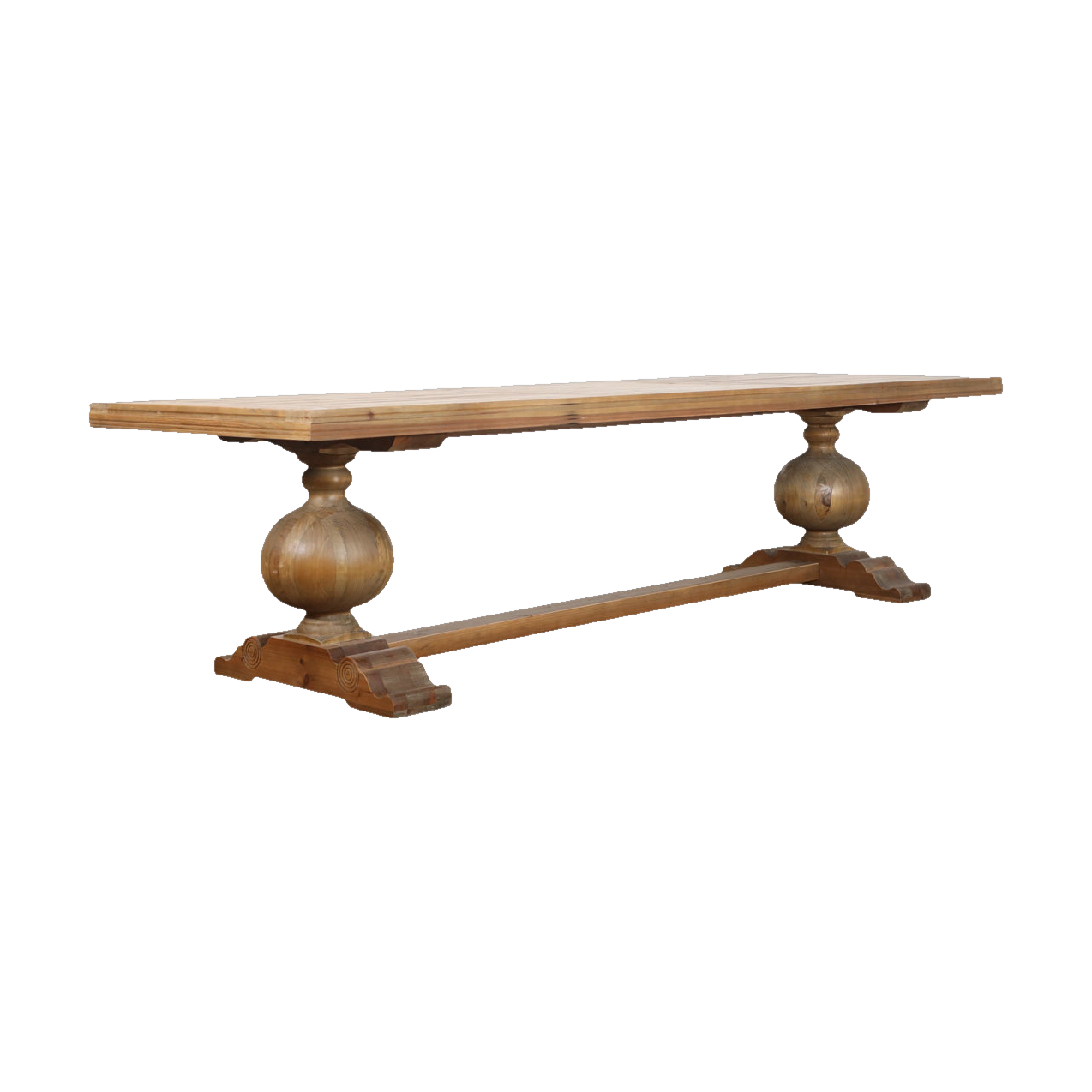Ball Leg Dining Table Metal Inlay Corner