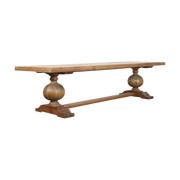 Ball Leg Dining Table Metal Inlay Corner