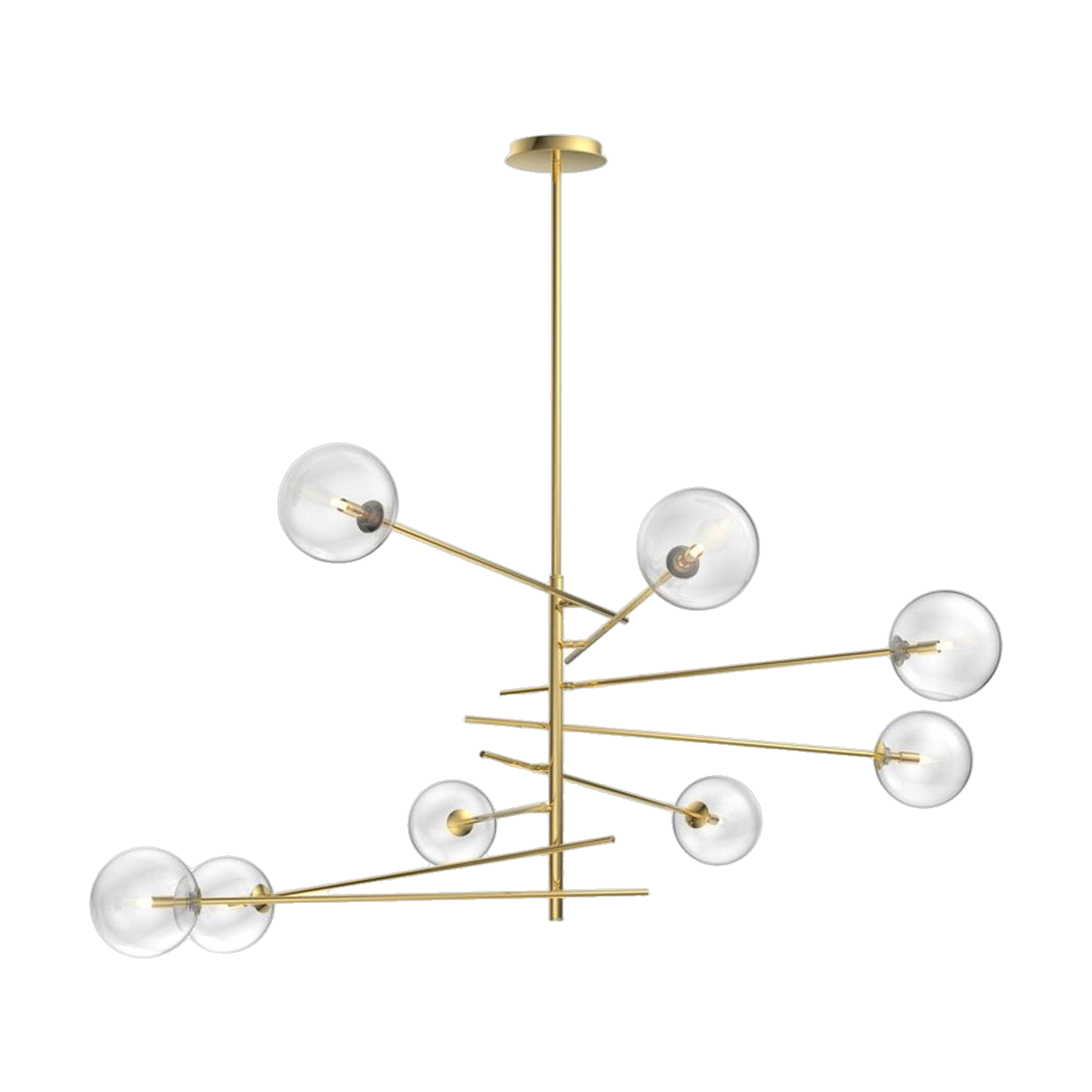 Barley Chandelier in Brass