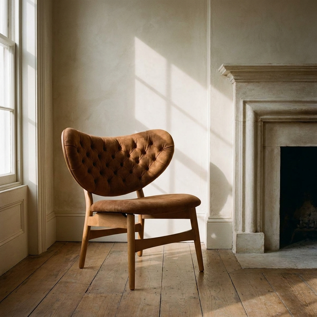 Lifestyle scene featuring Bentley Chair In Adore Cognac. AI-generated supplementary image; refer to primary product photos for color and material accuracy.