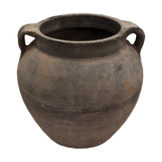 Black Porcelain Pot with Small Handles