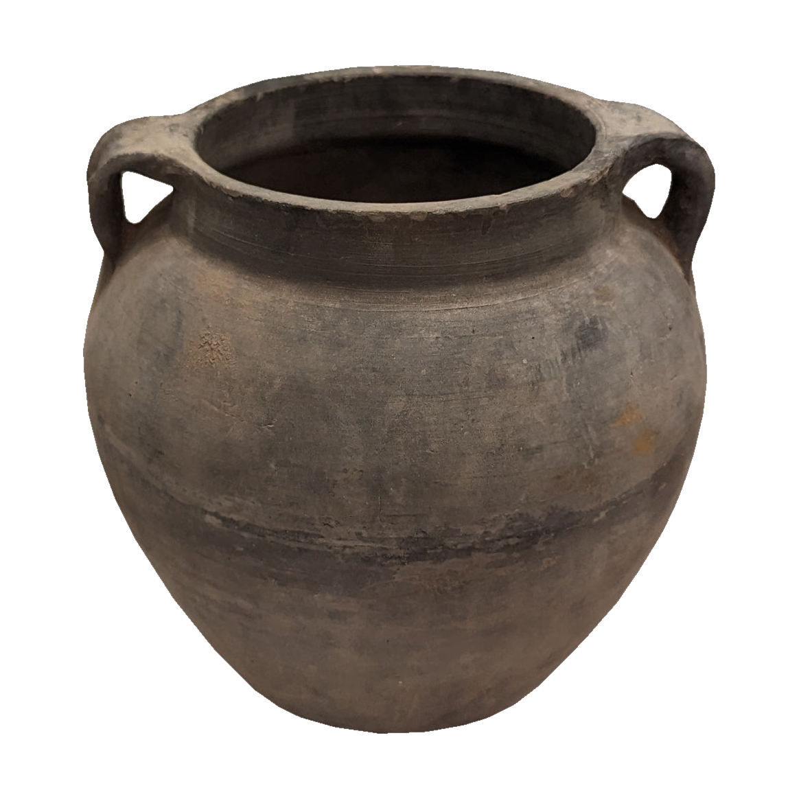 Black Porcelain Pot with Small Handles