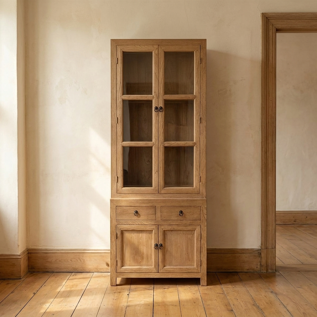 Lifestyle scene featuring Bleached Elm Cabinet 4 Dr/2drwr. AI-generated supplementary image; refer to primary product photos for color and material accuracy.