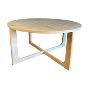 Bleached Elm Coffee Table w/ Cross
