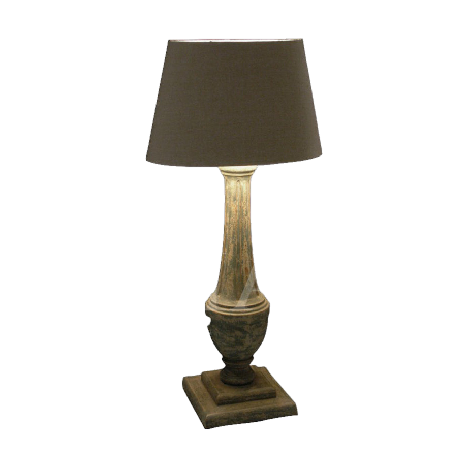 Blue Carved Lamp in Reclaimed Pine