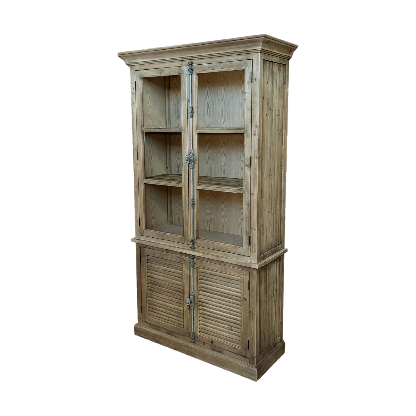 Bookcase w/ Glzd Top & Plant Base in Nat
