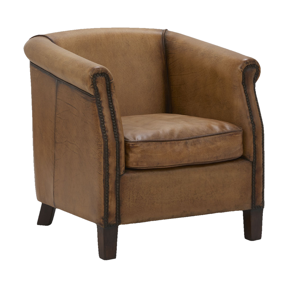 Bourgogne Armchair in Antiqued Buffalo