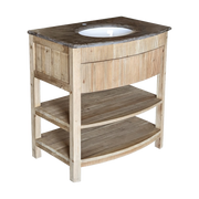 Bowfront Galleried Vanity in Natural