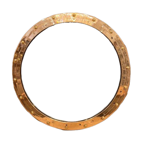 Brass Fixed Round Porthole Mirror
