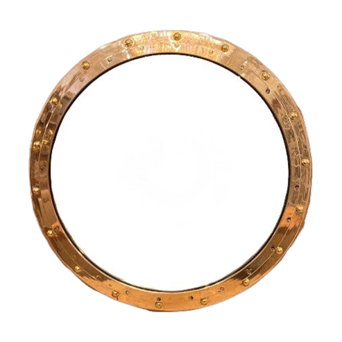 Brass Fixed Round Porthole Mirror