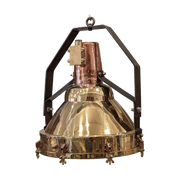 Brass Hanging Light with Copper Pipe