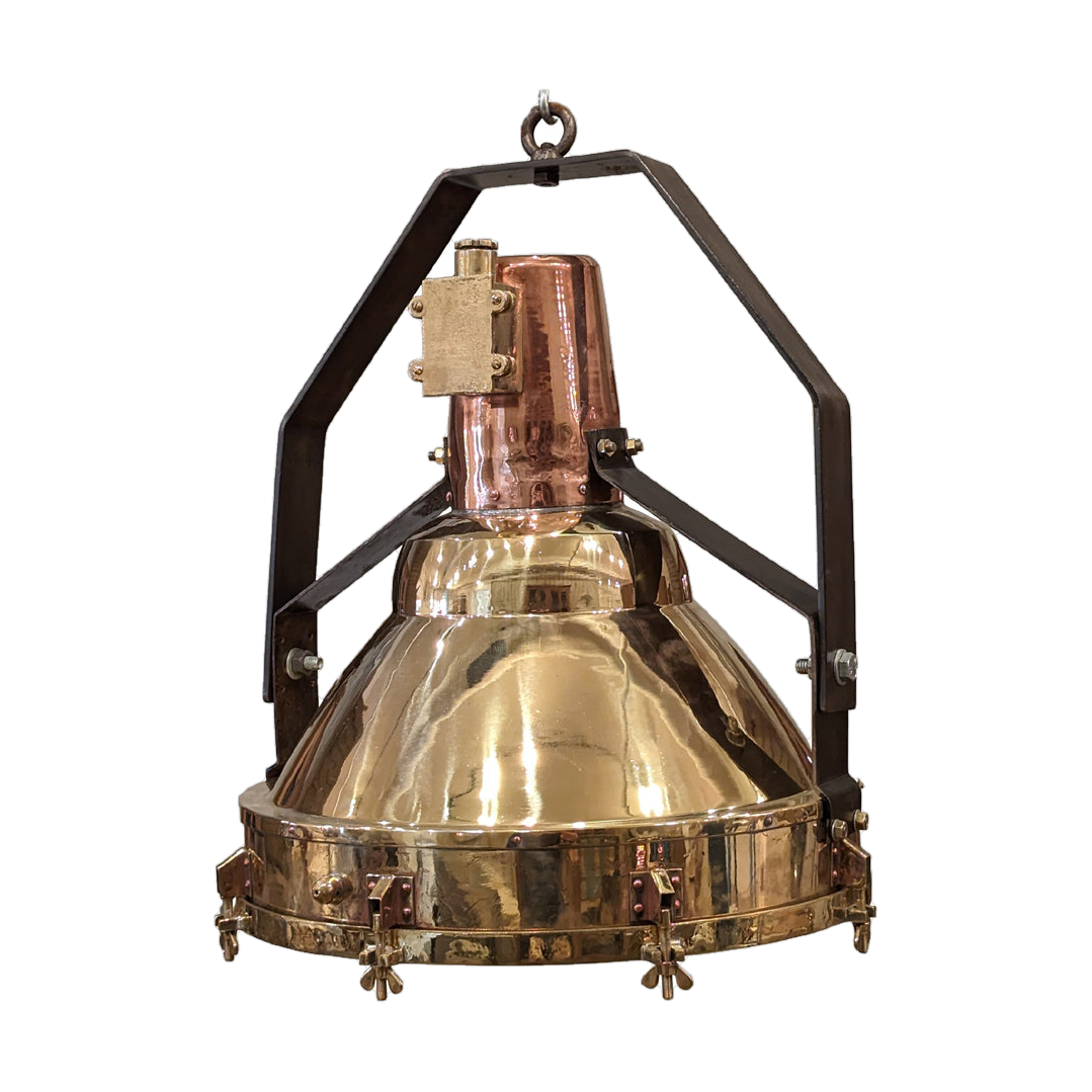 Brass Hanging Light with Copper Pipe