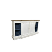 Breakfront Server Greyish-White w/ Stone
