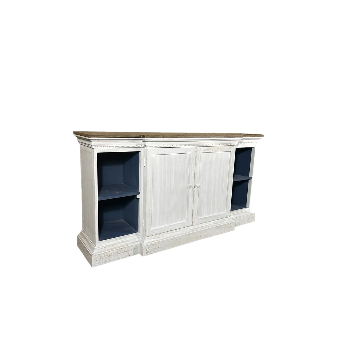 Breakfront Server Greyish-White w/ Stone