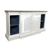 Breakfront Server Greyish-White w/ Stone