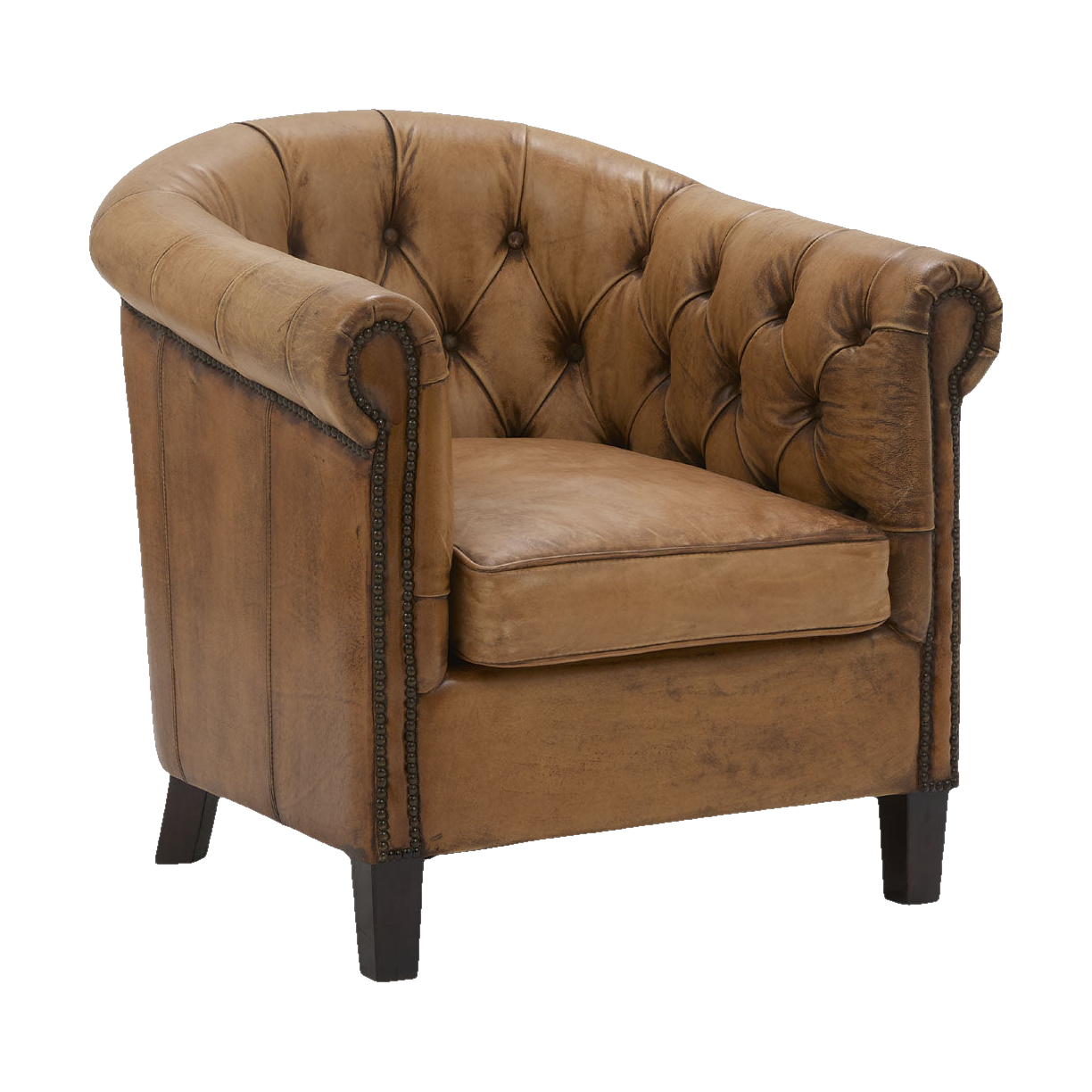 Burton Tufted Club Chair Antique Buffalo