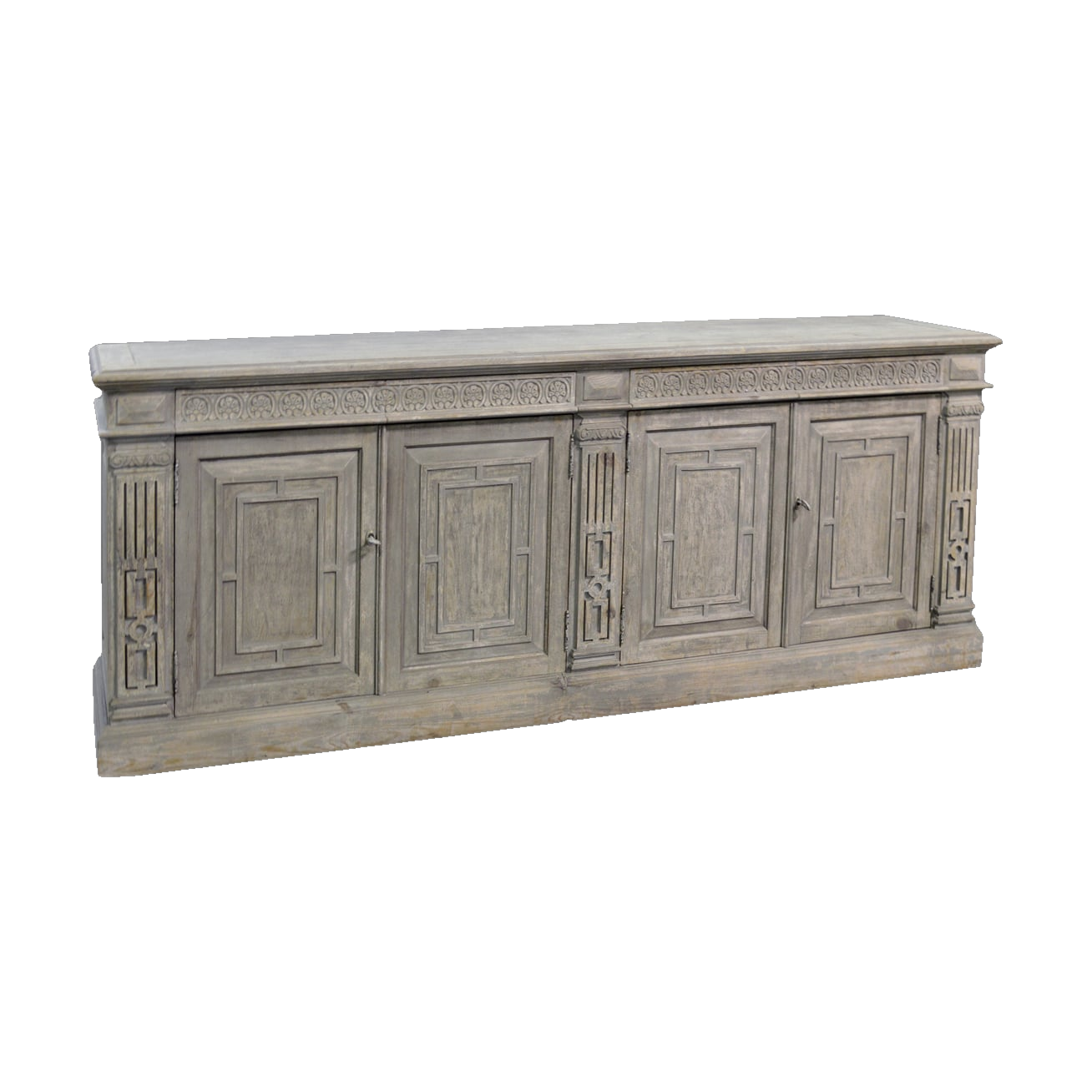 Carved Four Door Four Drawer Sideboard