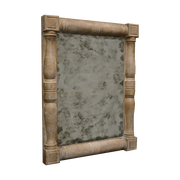 Column Wood Mirror w. Heavy Distressing-D