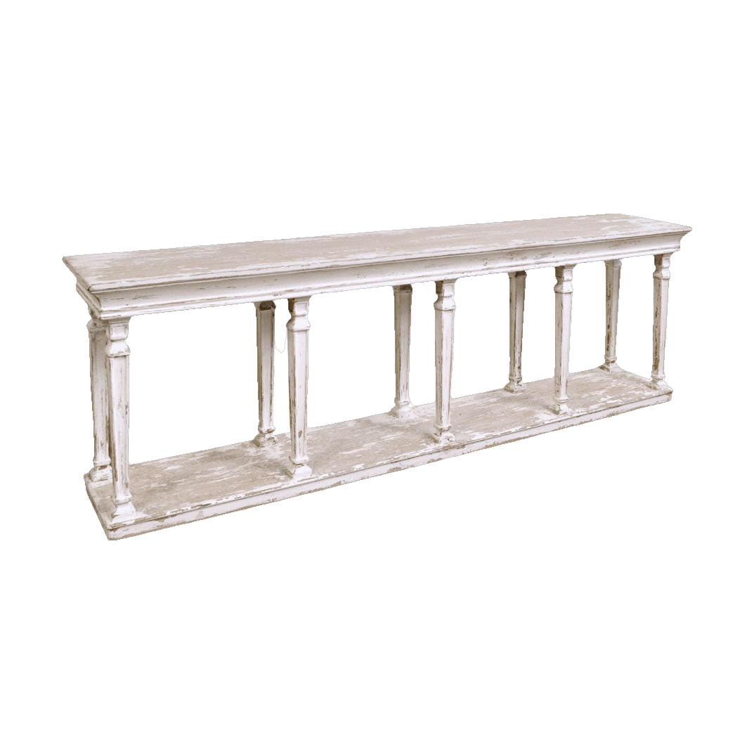 Console with Shelf in Antique White