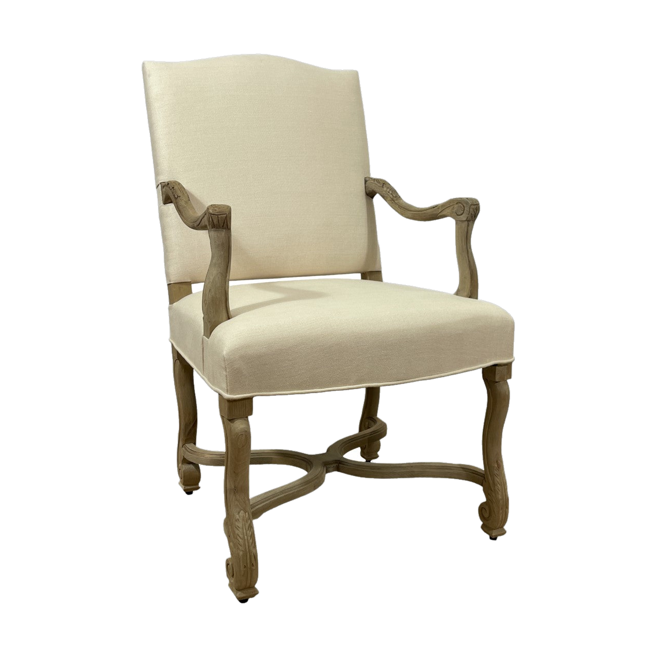 Dafny Arm Chair Distressed Oak/ Linen