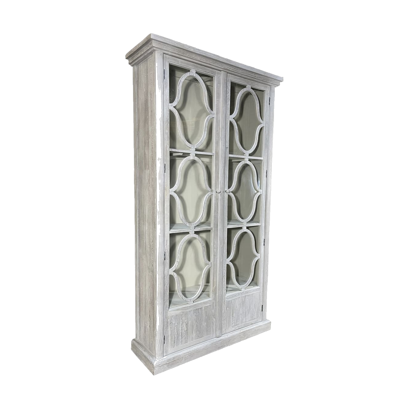 Decorative 2 Door Glass Cabinet White