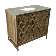 Diamond Embossed Vanity w/ Blue Stone
