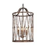 Diamond Tall Lantern in Antiqued Iron