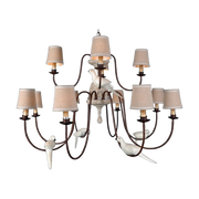 Eaton Chandelier w/Washed Wood & Rust
