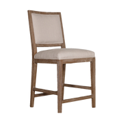 Ecru Linen Counter Chair with Oak Frame