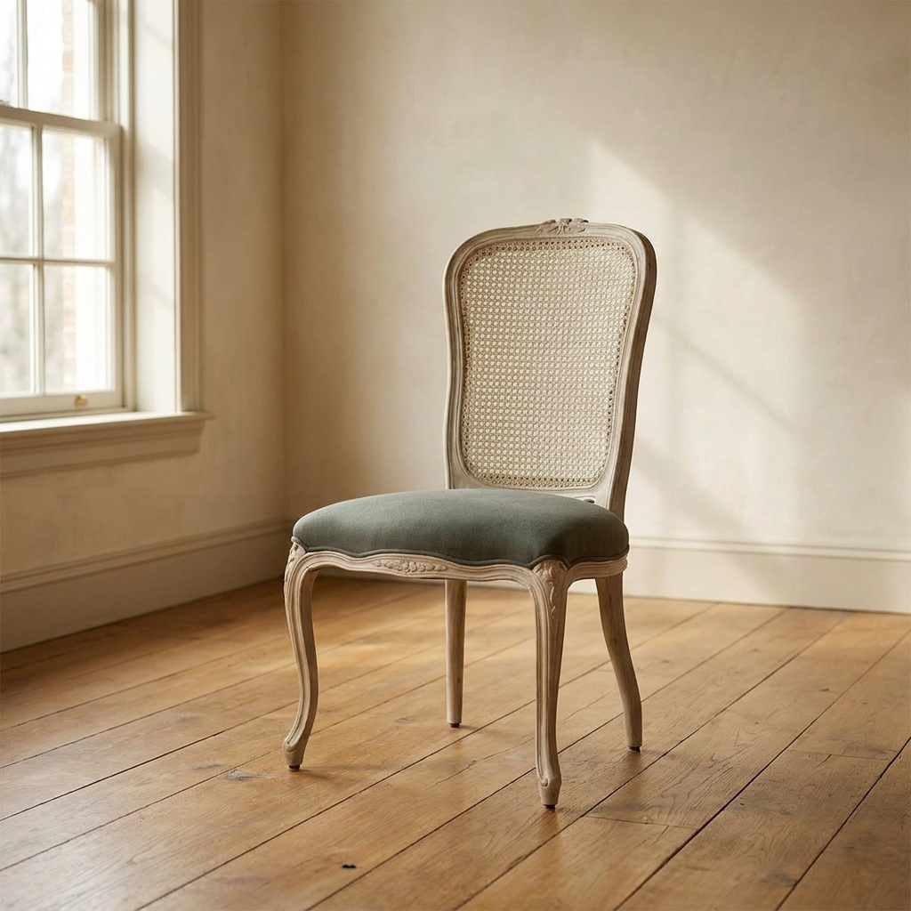 Lifestyle scene featuring Edna Country French Side Chair. AI-generated supplementary image; refer to primary product photos for color and material accuracy.