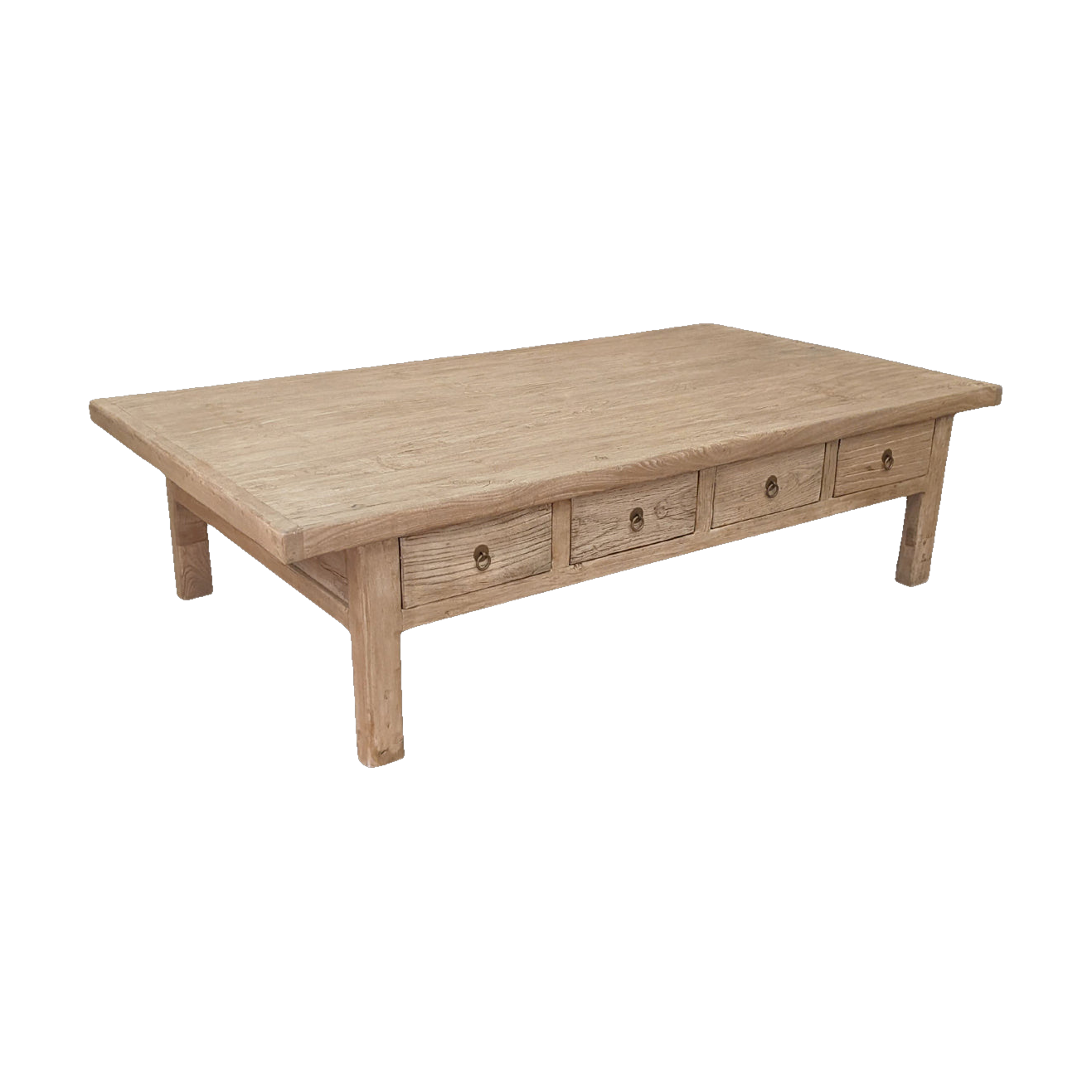 Eight Drawer Coffee Table Bleached Elm