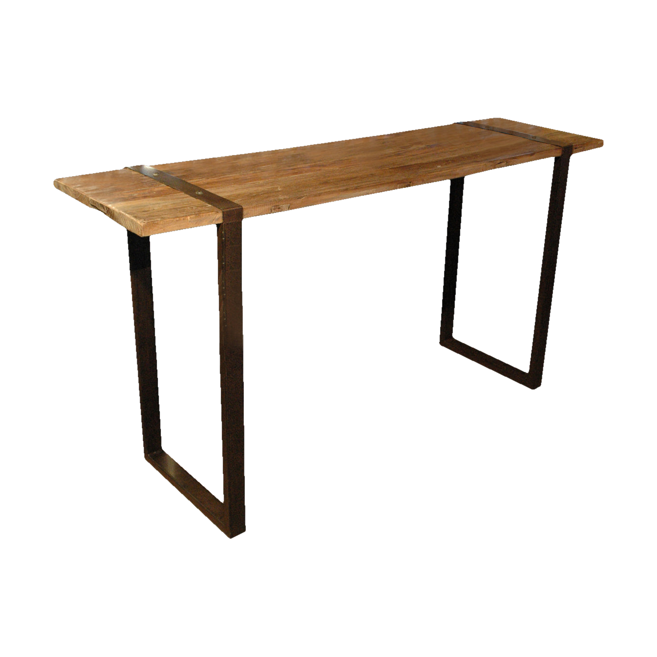 Elm and Iron Console w/ Square Base