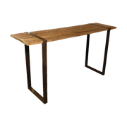 Elm and Iron Console w/ Square Base