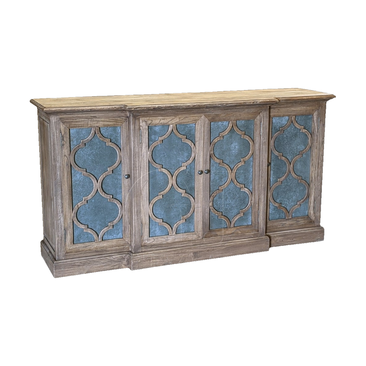 Elm Breakfront Sideboard w/ Zinc Panel