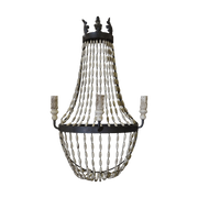 Empire Wall Sconce with Wooden Beads