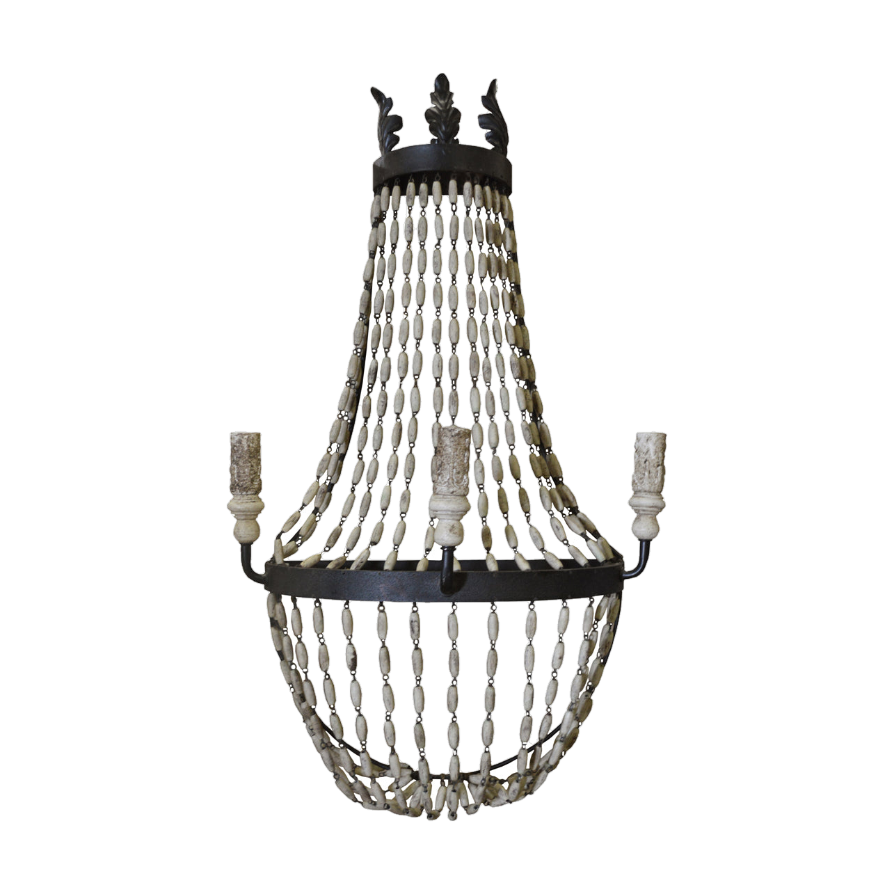 Empire Wall Sconce with Wooden Beads