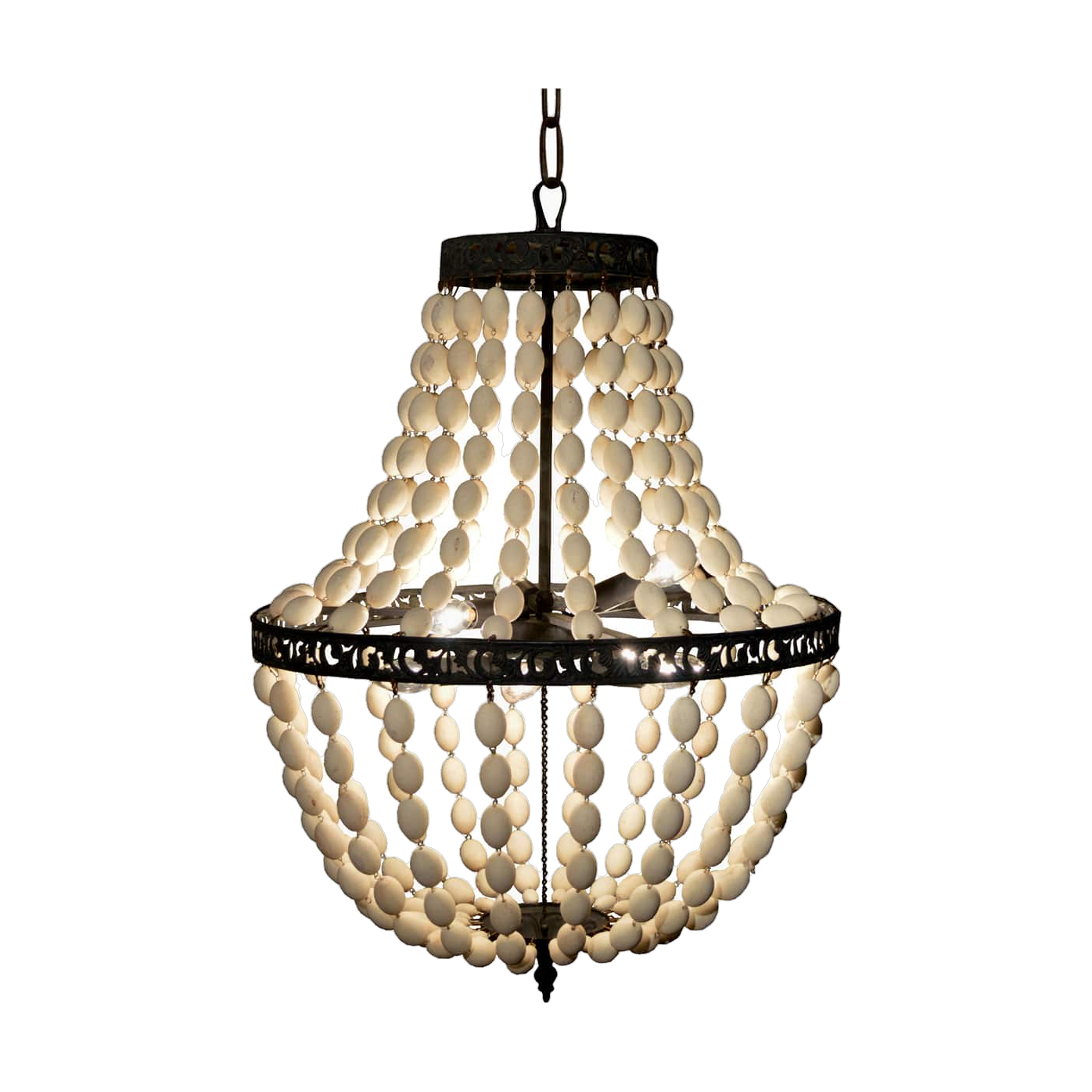 Empire Wooden Bead Chandelier Small