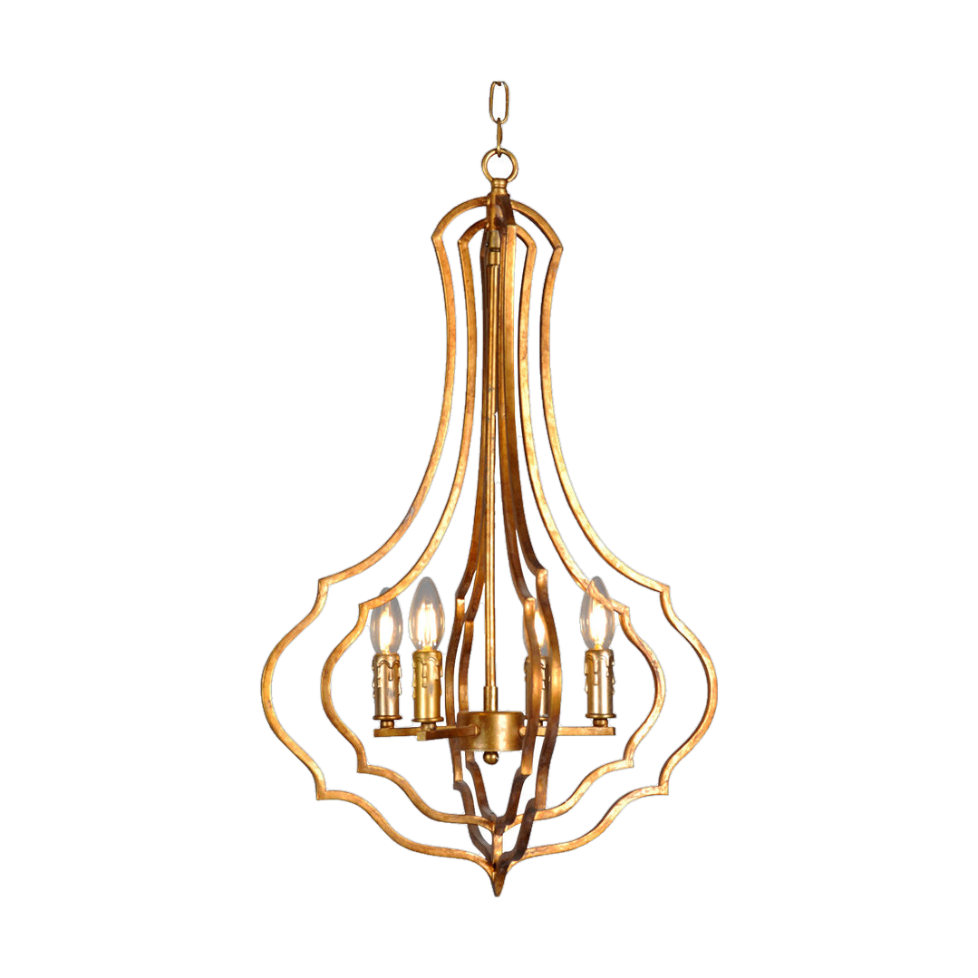 Erada Lantern in Antiqued Gold