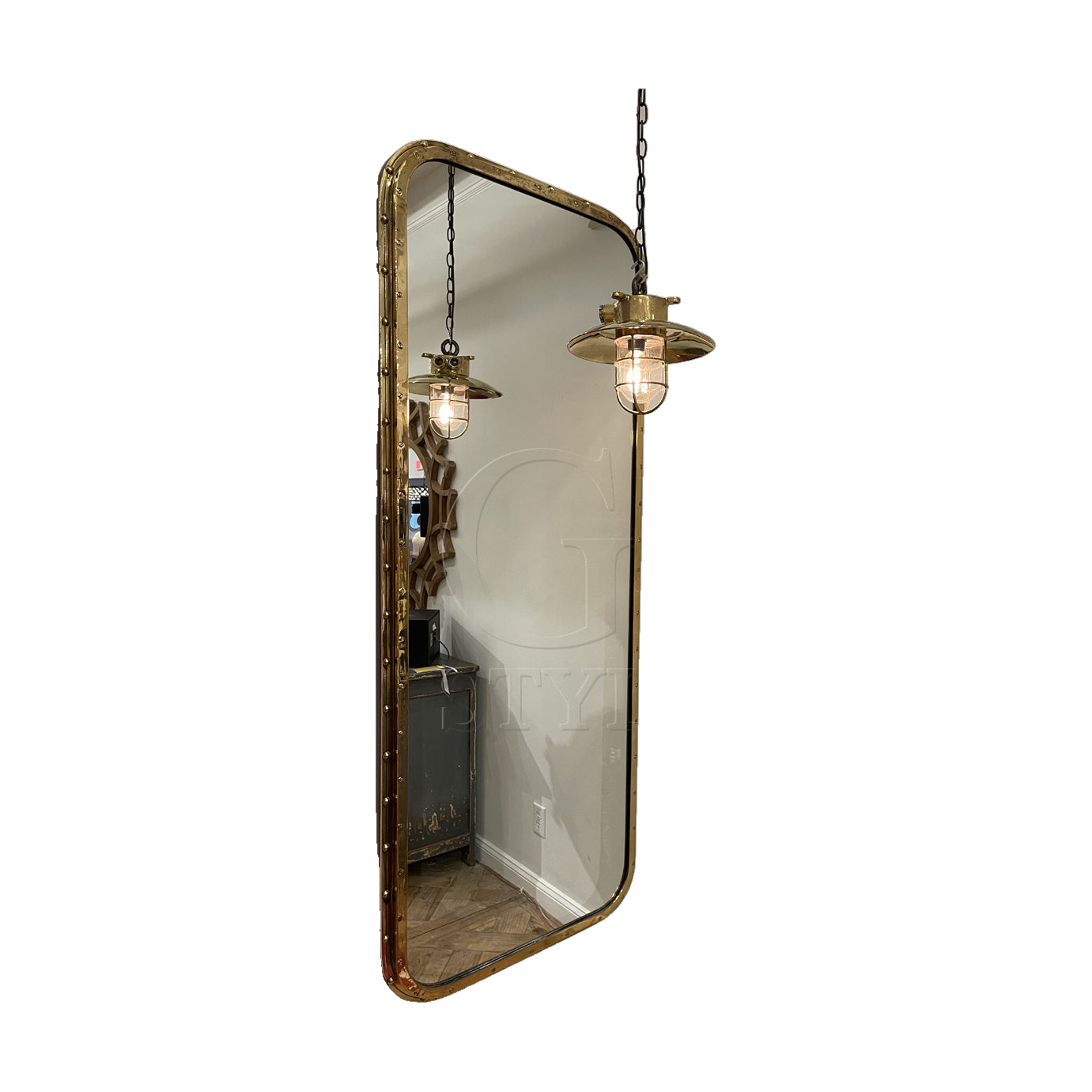 Extra Large Brass Porthole Mirror