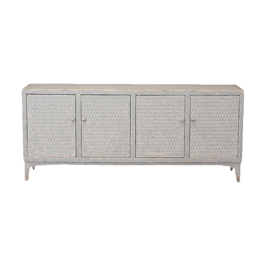Four Door Server with Scallop Design