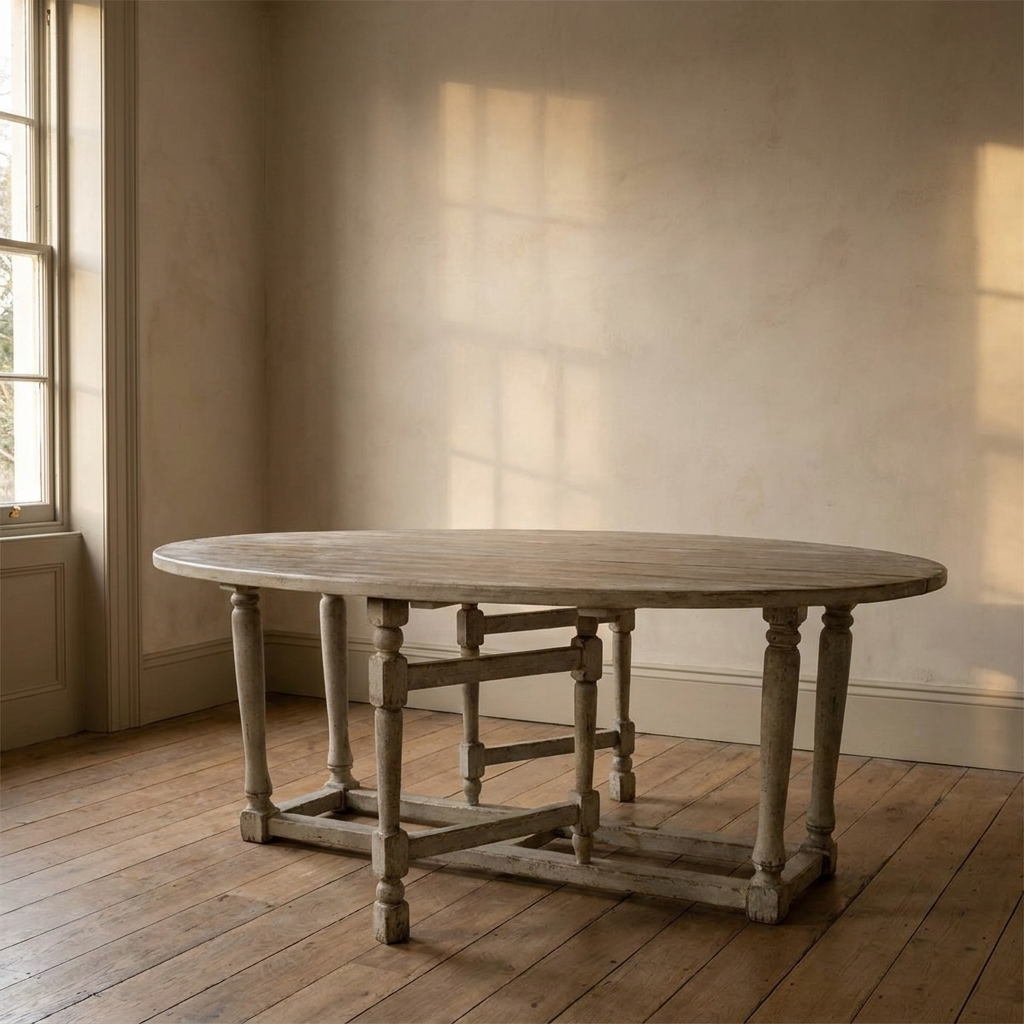 Lifestyle scene featuring French Country Dining Table Antique Grey. AI-generated supplementary image; refer to primary product photos for color and material accuracy.