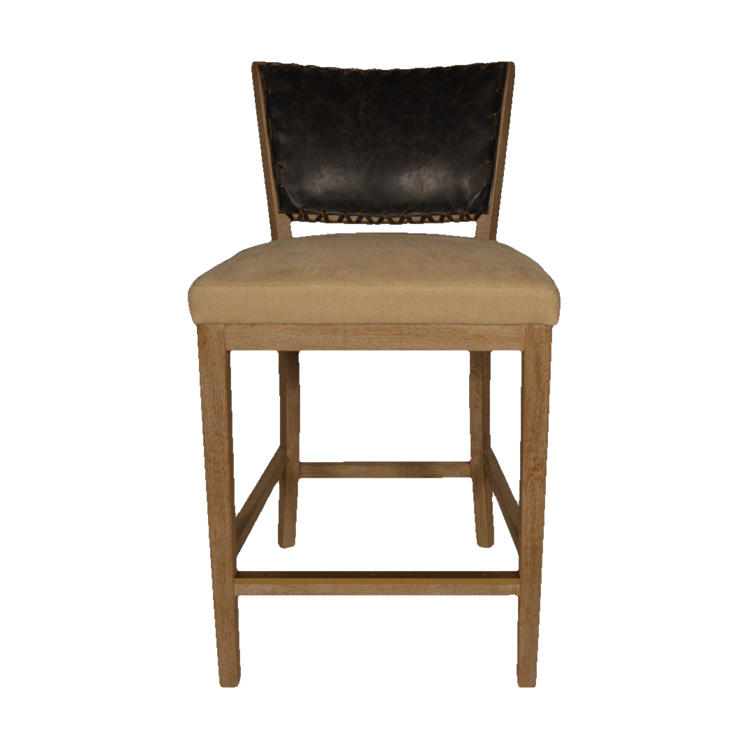 Garcia Counter Chair Black Leather