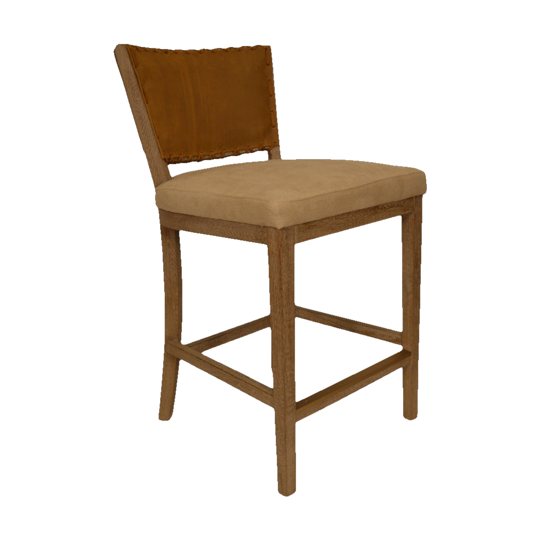 Garcia Counter Chair Brown Leather
