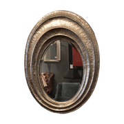 Hammered Silver Oval Mirror