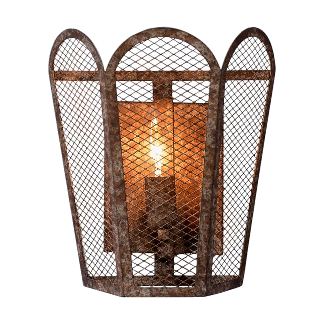 Iron Mesh Scalloped Wall Lantern